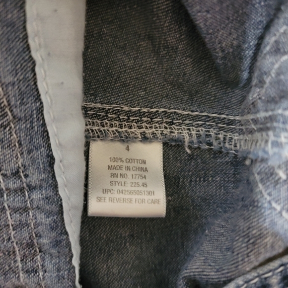 KEY Overalls Bibs BOYS GIRLS SIZE 4 FARMER BLUE DENIM‎ CARPENTER JEANS YOUTH. - Picture 4 of 4